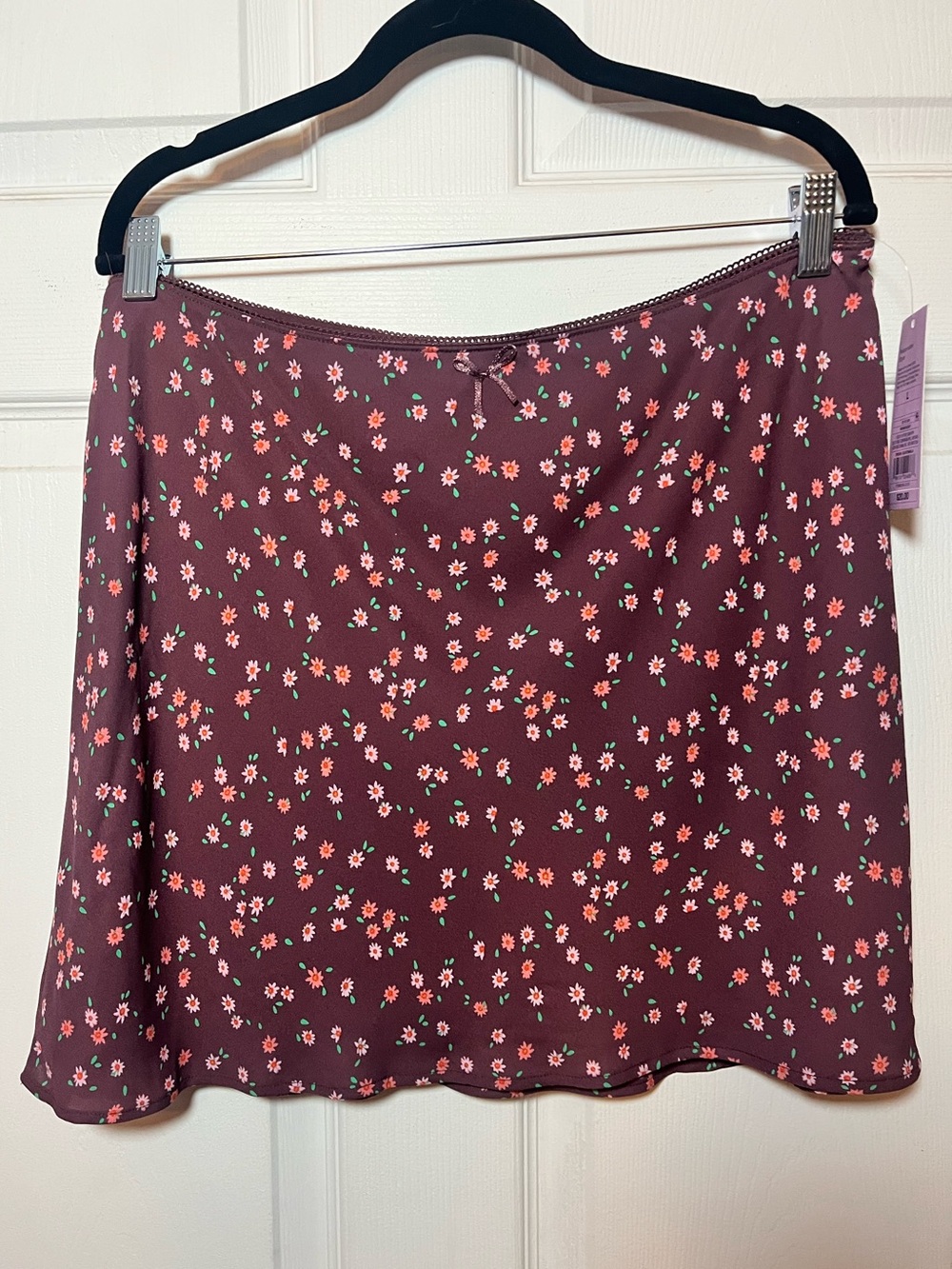 wild fable Burgundy Mini Skirt with Pink Floral Print